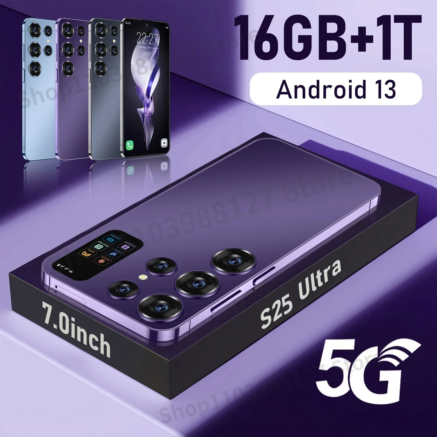 

S25 Ultra Mobile Phones 16GB+1TB Dual Sim Face Unlock Android Cell Phone Smartphone 7000mAh Cellphone Teléfono móvil S24 Ultra