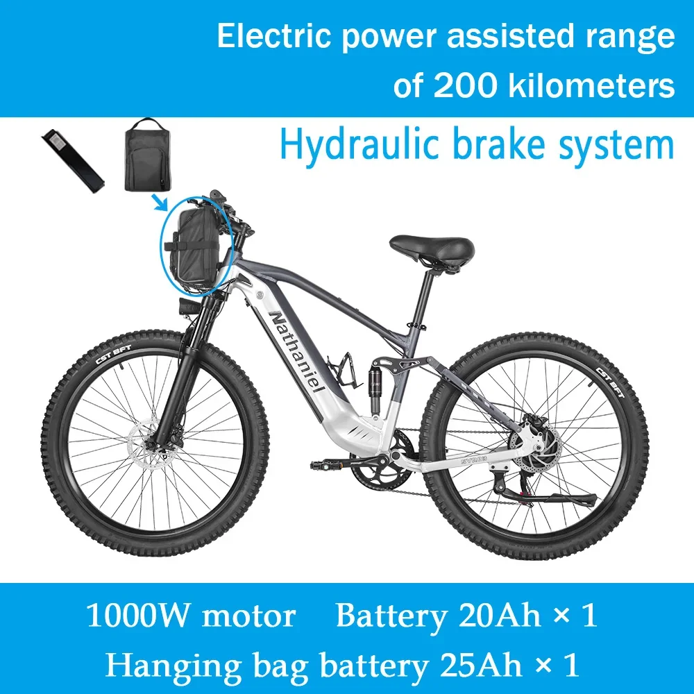 SYR03 Electric Bike 1000W Motor 48V45Ah Removable Lithium Battery E-Bike 42km/h Commuting Leisure Riding Adult Electric Bicycle image 6