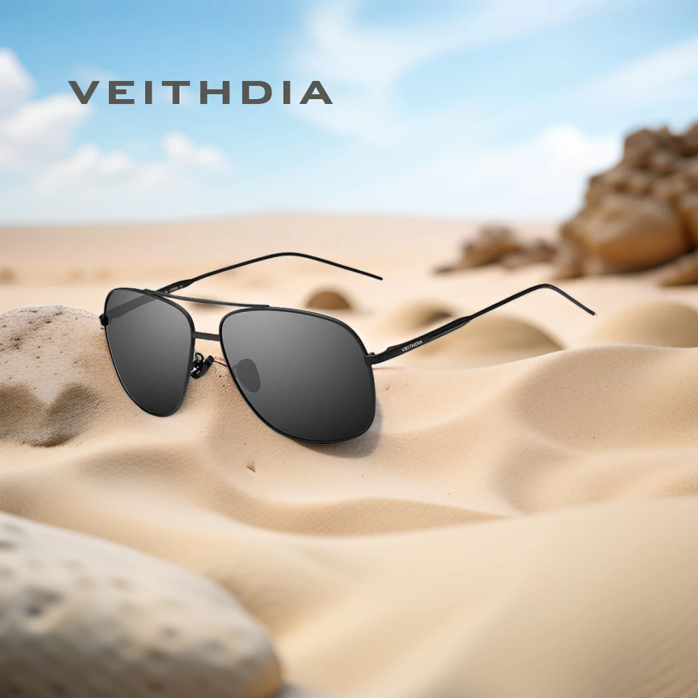 VEITHDIA Vintage Polarisierte Männer Sonnenbrille Mode Fahren Angeln Brillen Retro Trendy Marke Design Frauen Sonnenbrille FH02495