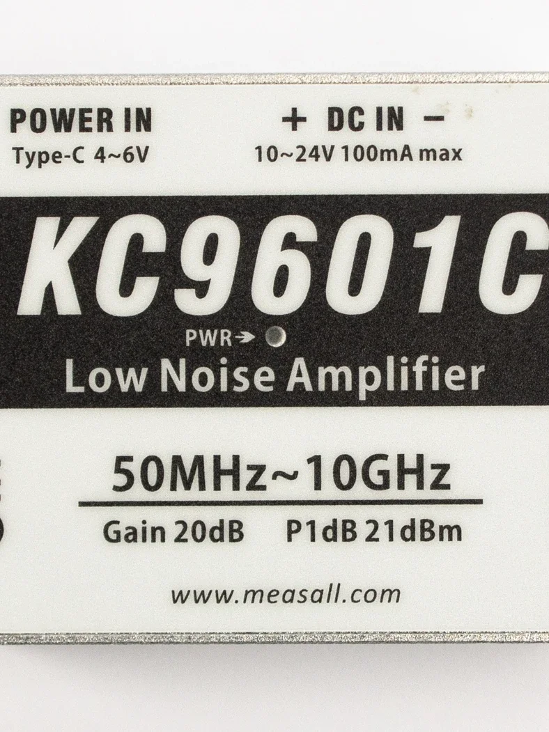 KC9601C Low noise amplifier 50M-10GHz 20dB high linearity Type-C power supply LNA