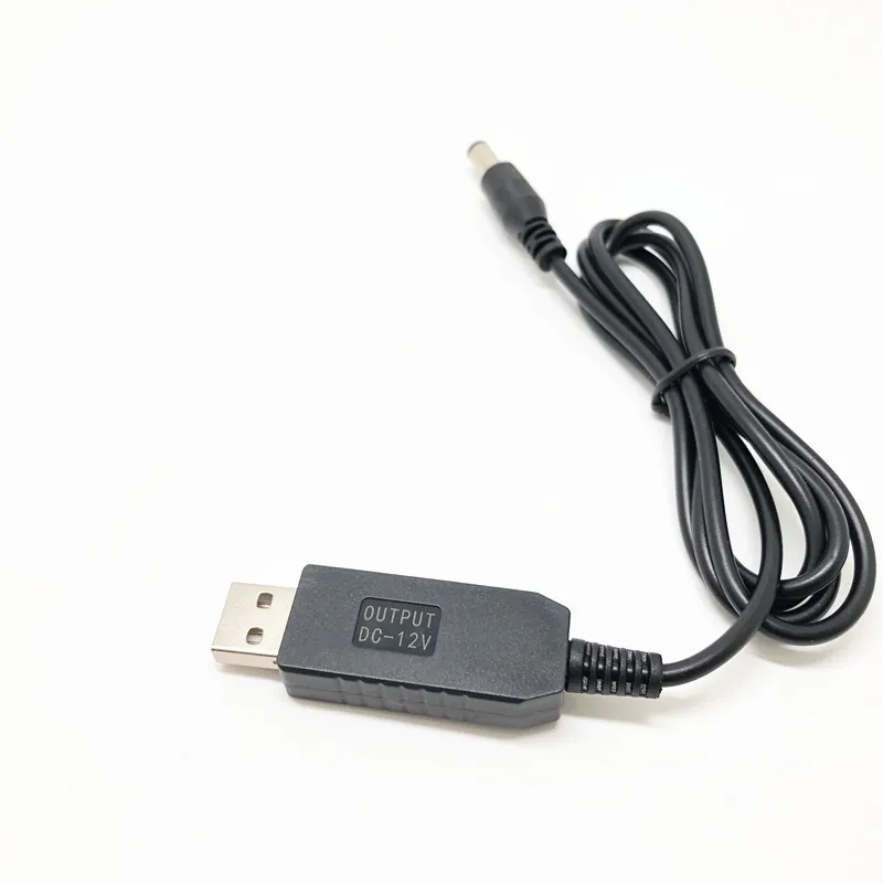 와이파이-보조베터리 케이블 커넥터, DC 5V-12V USB 케이블 부스트 컨버터, 스텝 업 코드, 와이파이 라우터 모뎀 선풍기, 5.5x2.1mm