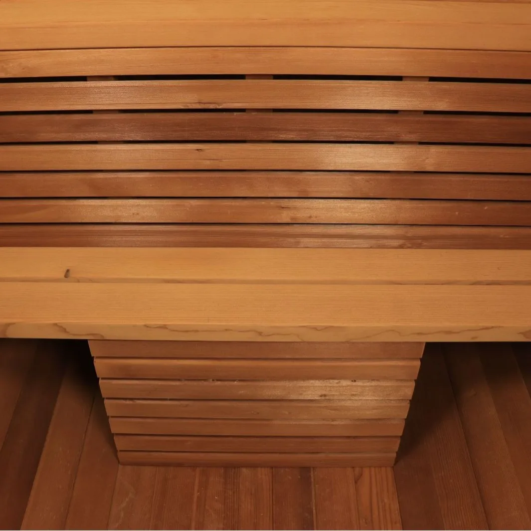 Red cedar barrel sauna, outdoor solid wood dry steam room, villa courtyard sweat steam room manufacturer directly
