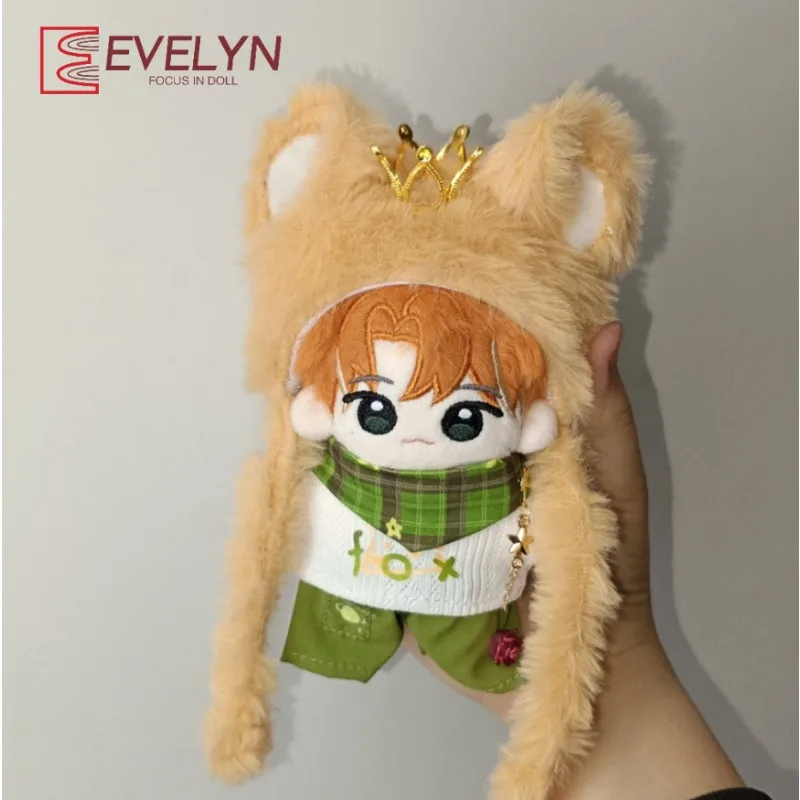 

Evelyn для кукольной одежды 10 см, плюшевая шапка с лисой, кепка, топы, брюки, шарф, аксессуары для наряда, детские подарочные игрушки Love and Deepspace