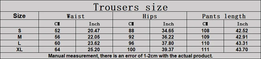 Size chart and fit details
