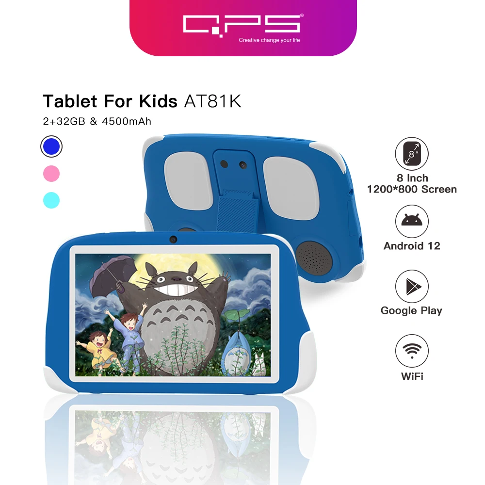 Wholesale WiFi  Android Tablet Pc for Kids 8 inch 2+32GB 4500 mAh Battery 2+5MP Camera with Educational APK Learning Tablet Pc