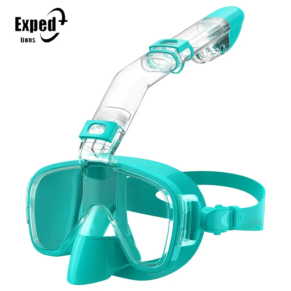 

Diving Masks Foldable Anti-Fog Snorkel Mask Set with Full Dry Top System Free Swim Professional Snorkeling Gear Adults Kids New