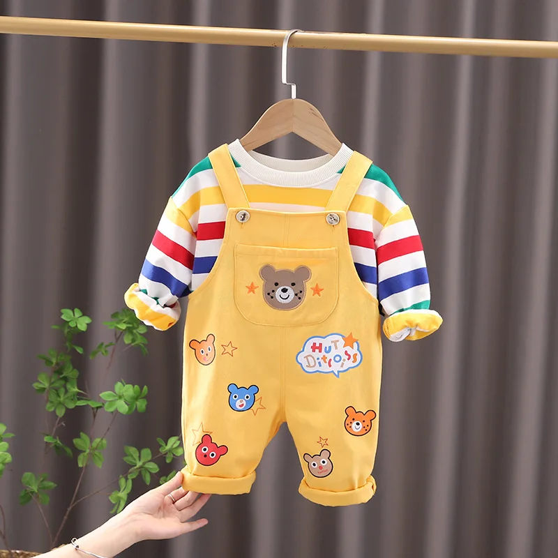 Baby Boys Clothing Sets 1-5 Years Old Kids Cartoon Bear Pullover Tops Pants 2 Pcs Suit For Boys Cotton Clothes Tracksuit Outfits