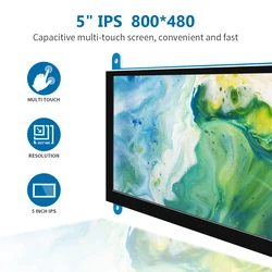 Raspberry Pi Touchscreen Monitor JRP5015 5 inch HDMI Screen Display 800*480 display with AIDA Pi 4 3B+ 3B 2 BB Black Banana Pi