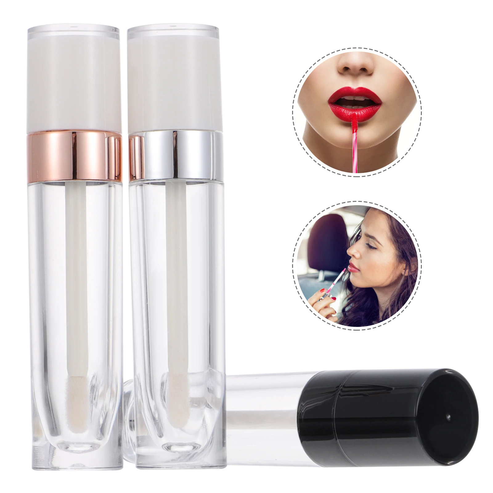 9 個の透明なリップグロスチューブ空の詰め替え可能なポータブル DIY リップクリーム容器軽量ホルダー詰め替え可能なボトル
