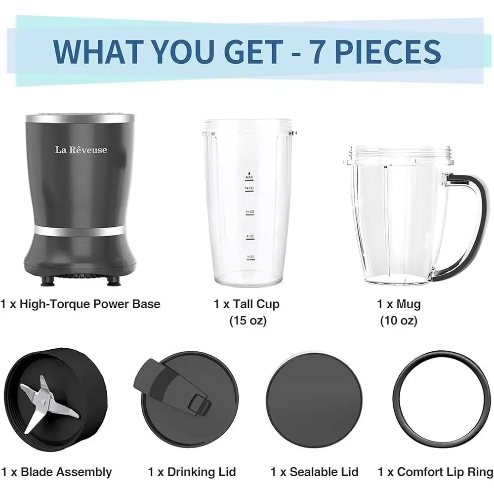 Retro Blender Personal Smoothie Maker 300W 250W Compact Design Multiple Cup Size Chopping Blending Grinding On-The-Go Use