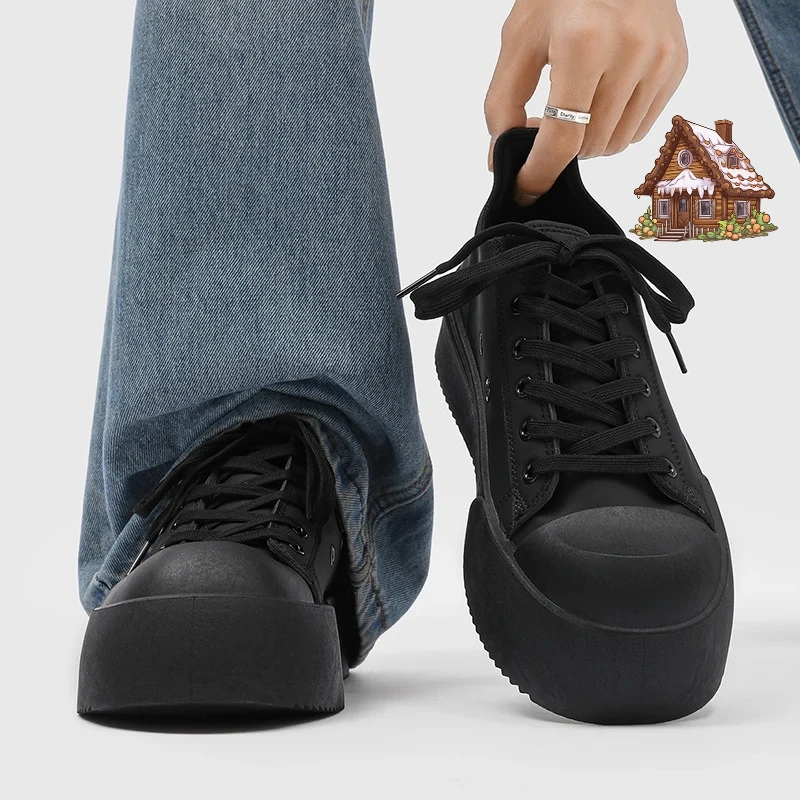 

2025 Winter Men Height Increasing High Top Platform Sneakers Elevator Wear-Resistant Korean Street Shoes zapatillas deporte