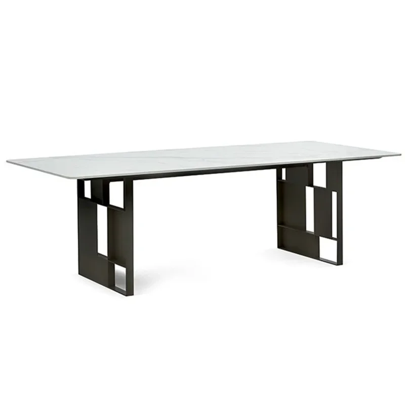 Italian light extravagant baking paint table rock board dining table modern simple desk personal computer desk