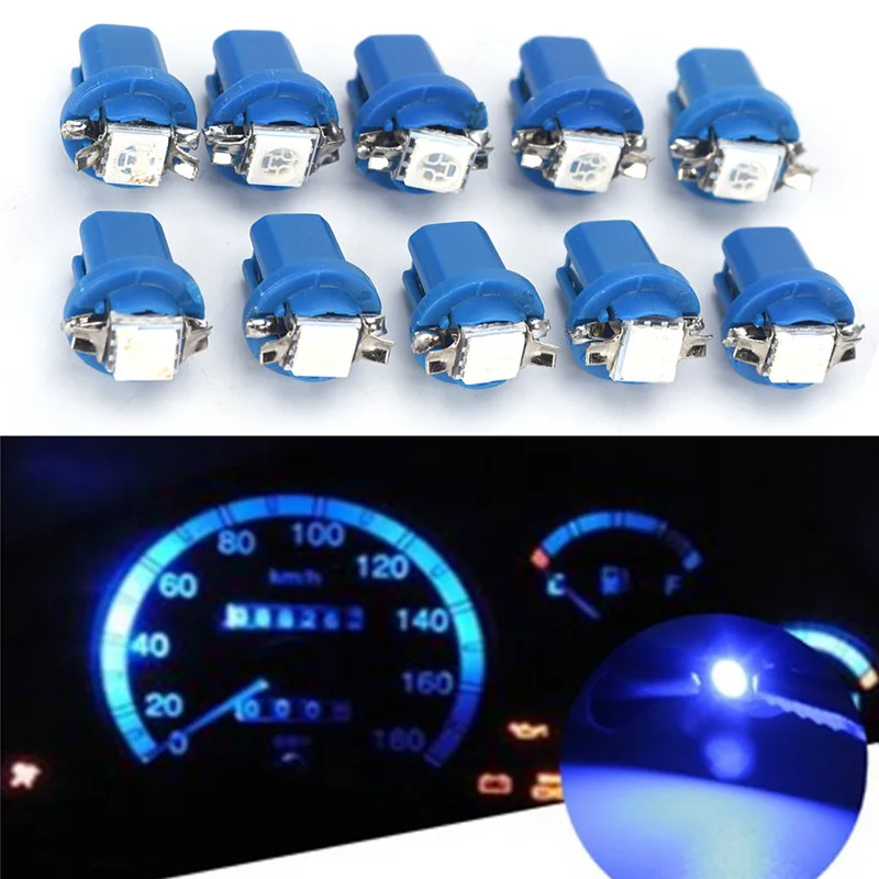 10X T5 B8.5D Gauge LED Car Dashboard Side Interior Dash Lights Bulbs Indicator