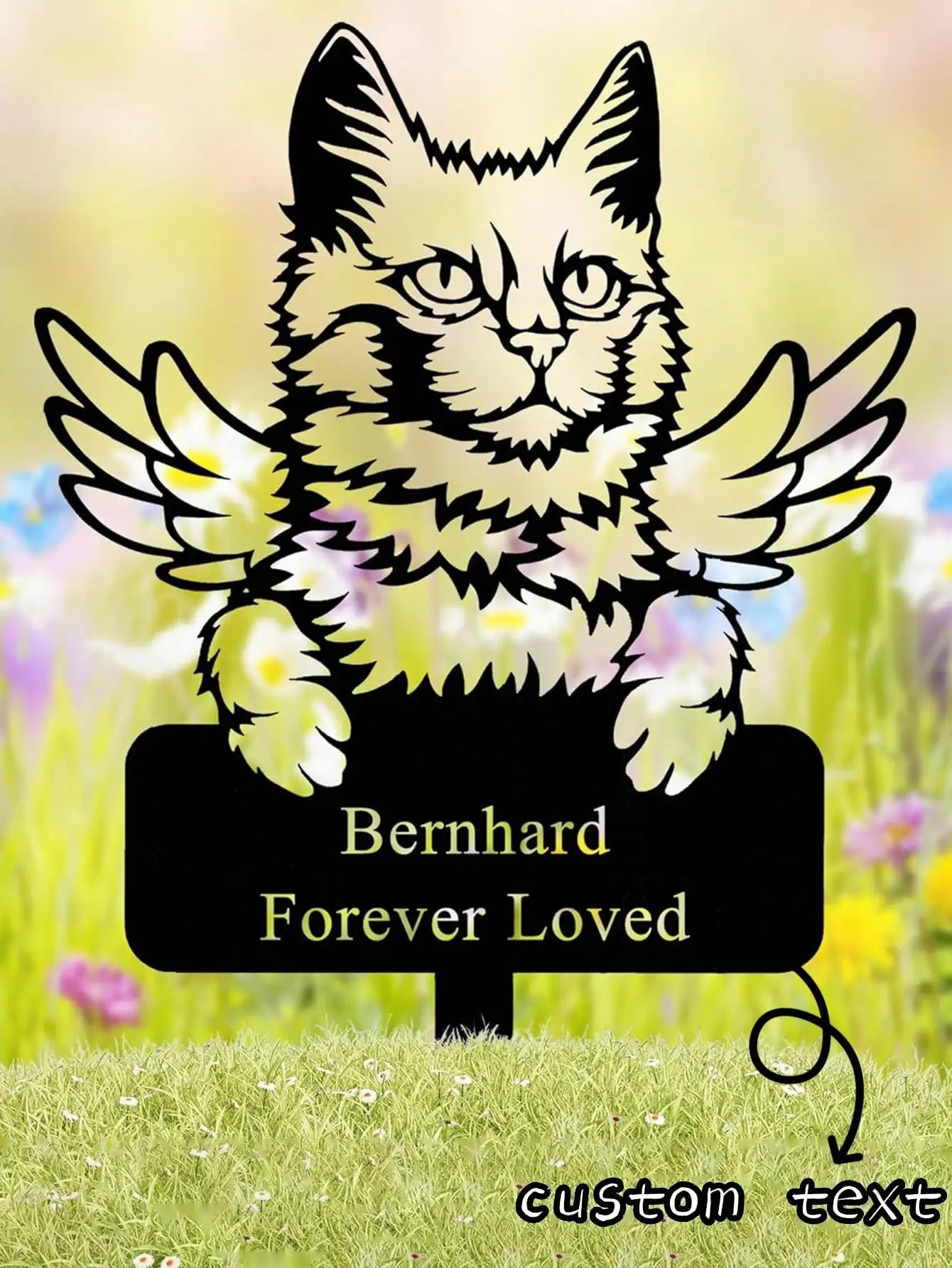 

Personalized Cat Memorial Stone Marker, Custom Engraved Pet Grave Plaque for Outdoor Garden, Weatherproof Remembrance Sign Decor