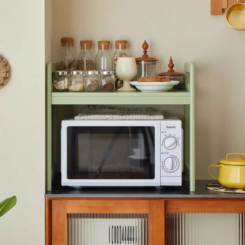 

Solid Wood Microwave Stand Multi-Tier Kitchen Appliance Rack Oven Rice Cooker Toaster Holder Countertop Organizer Shelf