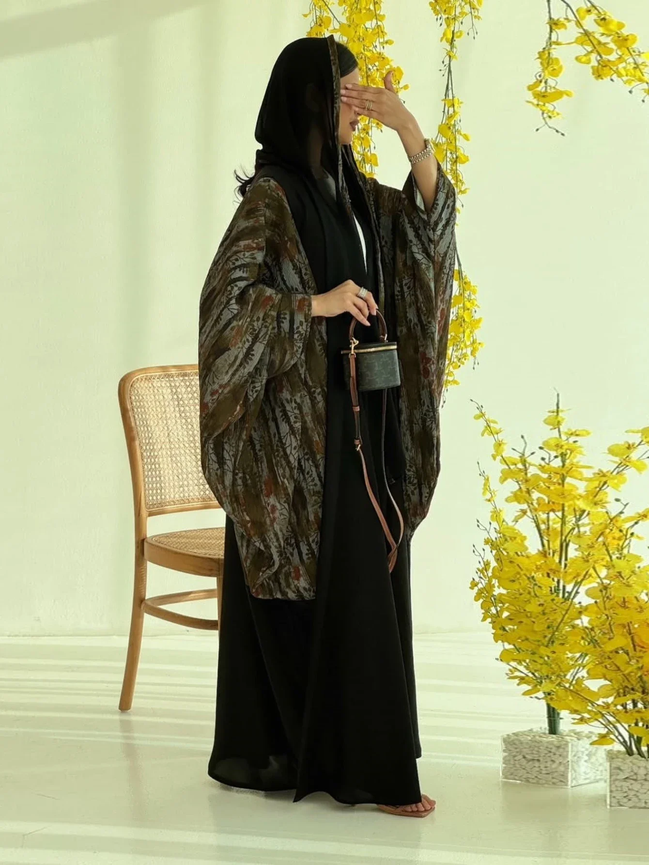 Eid Frauen Abaya Schal Offenes Kleid Muslimischen Dubai Vestidos Largos Drucken Strickjacke Lange Robe Kaftan Party Kaftan Jalabiya Ramadan 2026