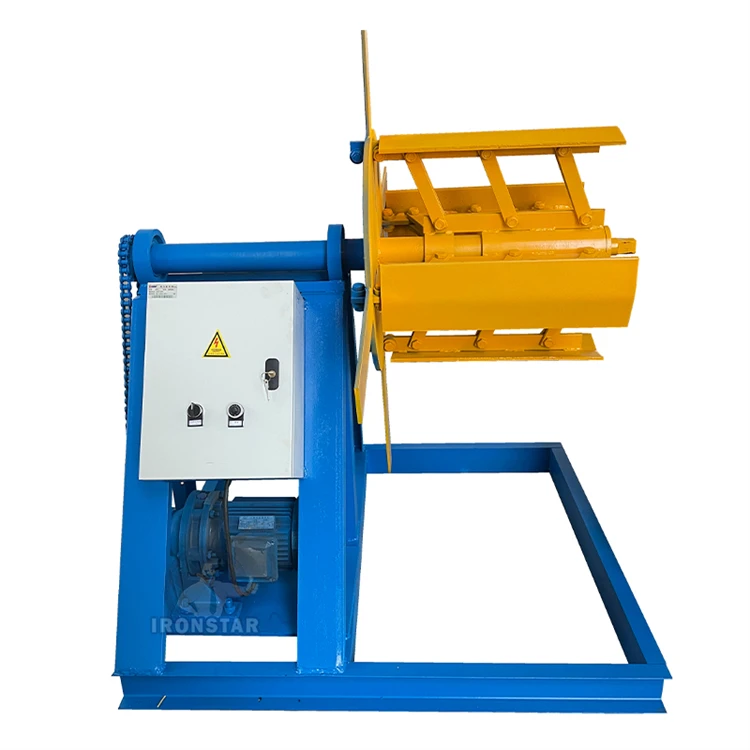 maquinaria de decoiler eléctrica de 3 toneladas y 400 mm, maquinaria de producción de azulejos de acero de colores