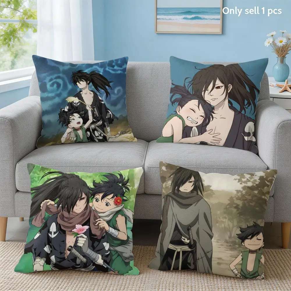 Anime The Legend Of Dororo And Hyakkimaru Cushion Cover Soft Throw Pillow Cover Hidden Zipper Cutecore Sofa Bedroom Home Decor