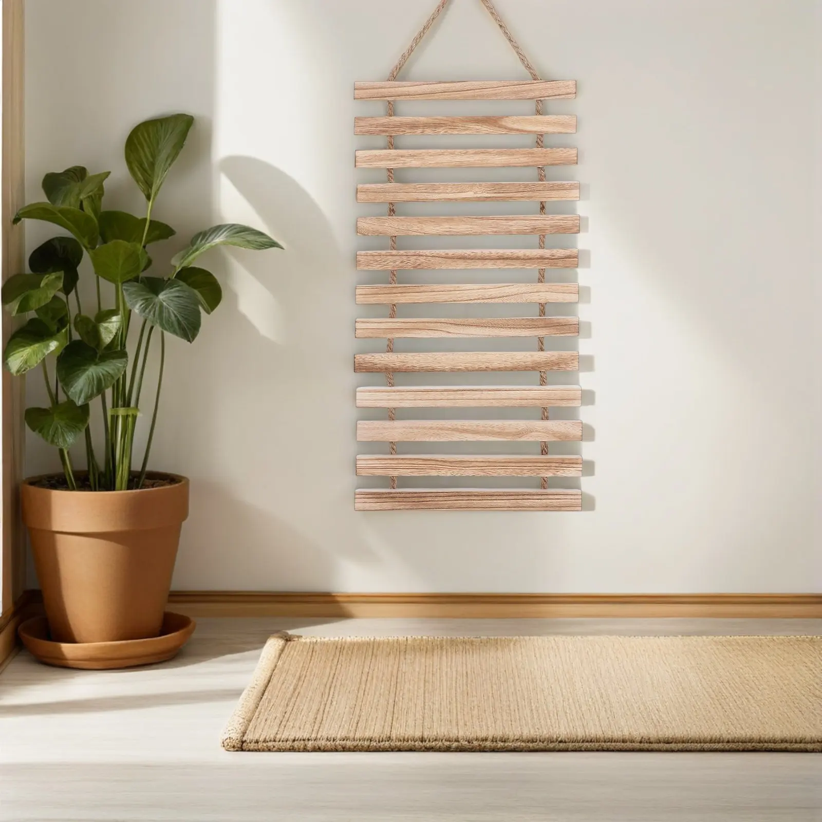 Wooden Wall Trellis Flower Pot Rack Indoor Outdoor Hanging Planter Stand Balcony Flower Shelf Flowerpot Hanging Bracket view 5