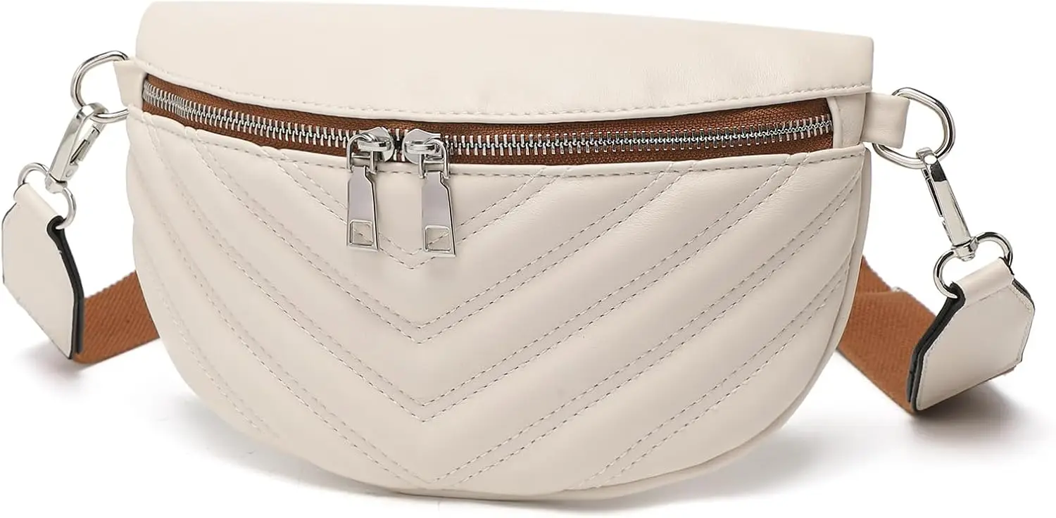 KONO leichte, wasserdichte PU-Umhängetasche, kompakte Damen-Schultertasche mit mehreren Fächern, ideal für den Alltag und als Geschenk