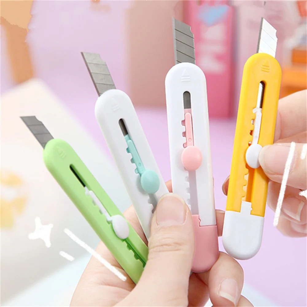 Cute Cartoon Stationery Knife  Mini Utility Retractable Knife Portable Box Cutter Letter Opener Student Office School Supplies