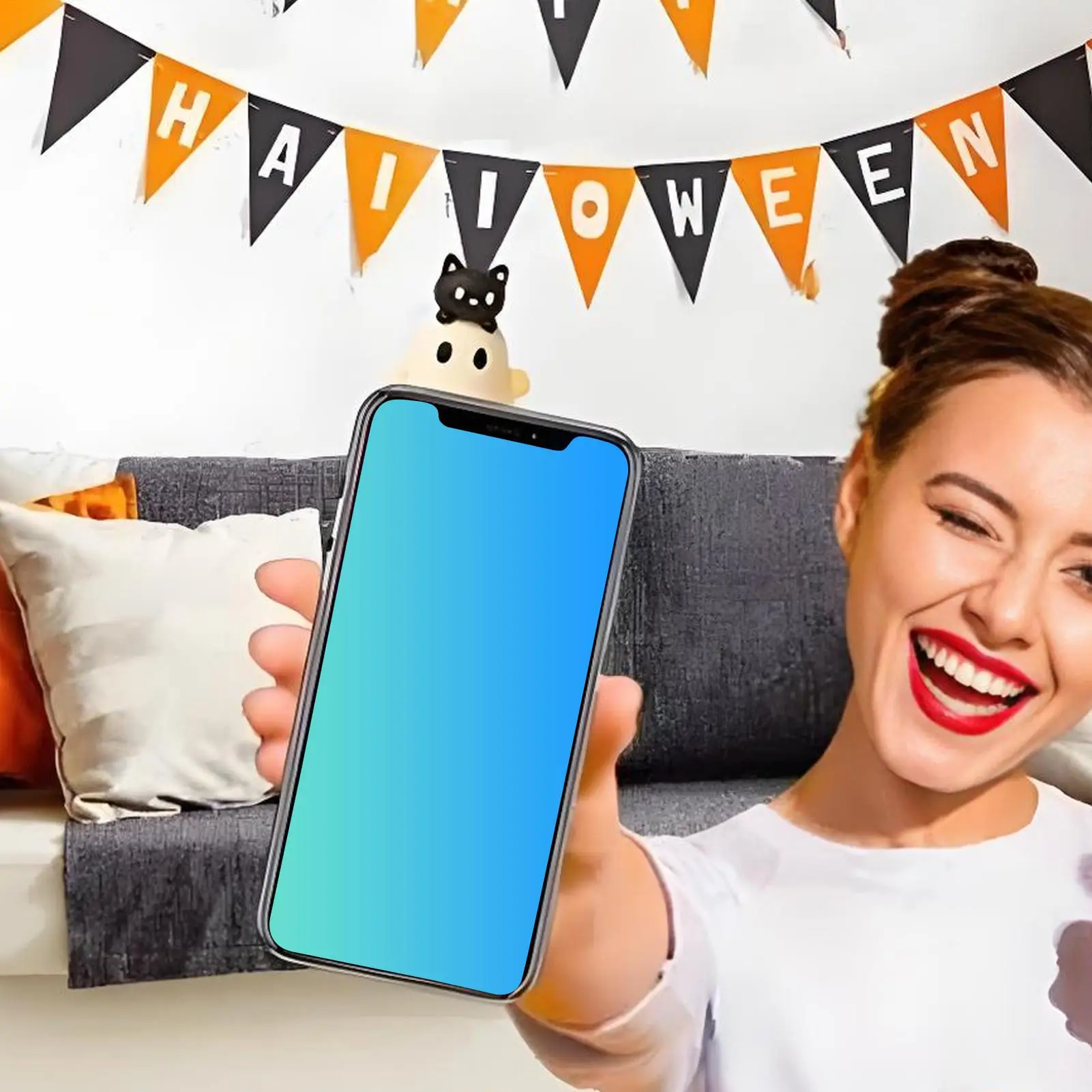 شبح الهاتف سحر هالوين لطيف الهاتف توبر ديكور المنزل للعائلة النساء المراهقين أطفال الشباب بنين بنات أصدقاء عطلة الطفل الابن