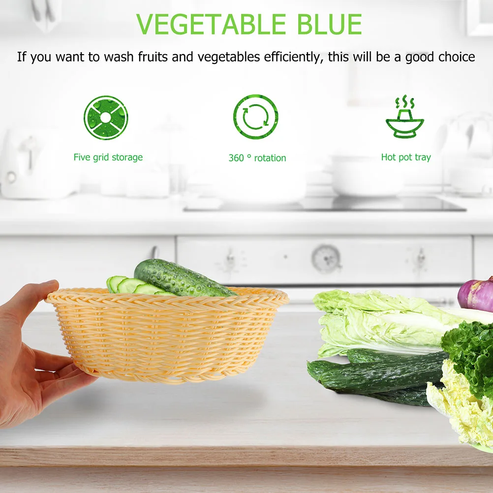 

2 шт. тканая корзина с фруктами, пластиковая корзина премиум-класса для хранения кухонной кладовой, домашний декор, подарок, простой дизайн, стабильная корзина для использования