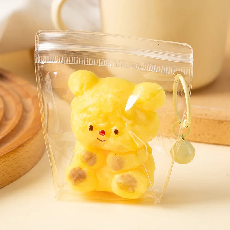 Oso amarillo creativo antiestrés, juguetes blandos de descompresión, juguete de ventilación Ultra suave para premios de oficina y aula