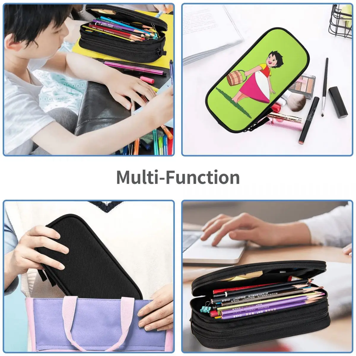 Happy Heidi Pencil Cases Large Storage Pen Bags Pen Box Pencil Pouch For Boys Girls Students Stationery School Office