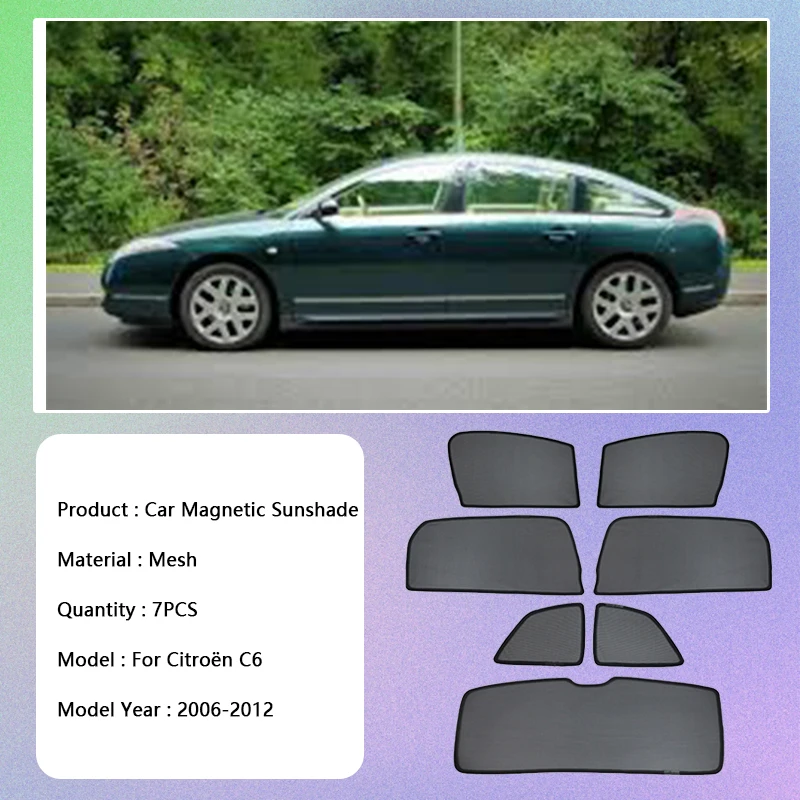 For Citroen C6 2006 2007 2008 2009 2010 2011 2012 UV Protection Magnetic Sunshade Curtain Privacy visor Car Accessory Auto Parts