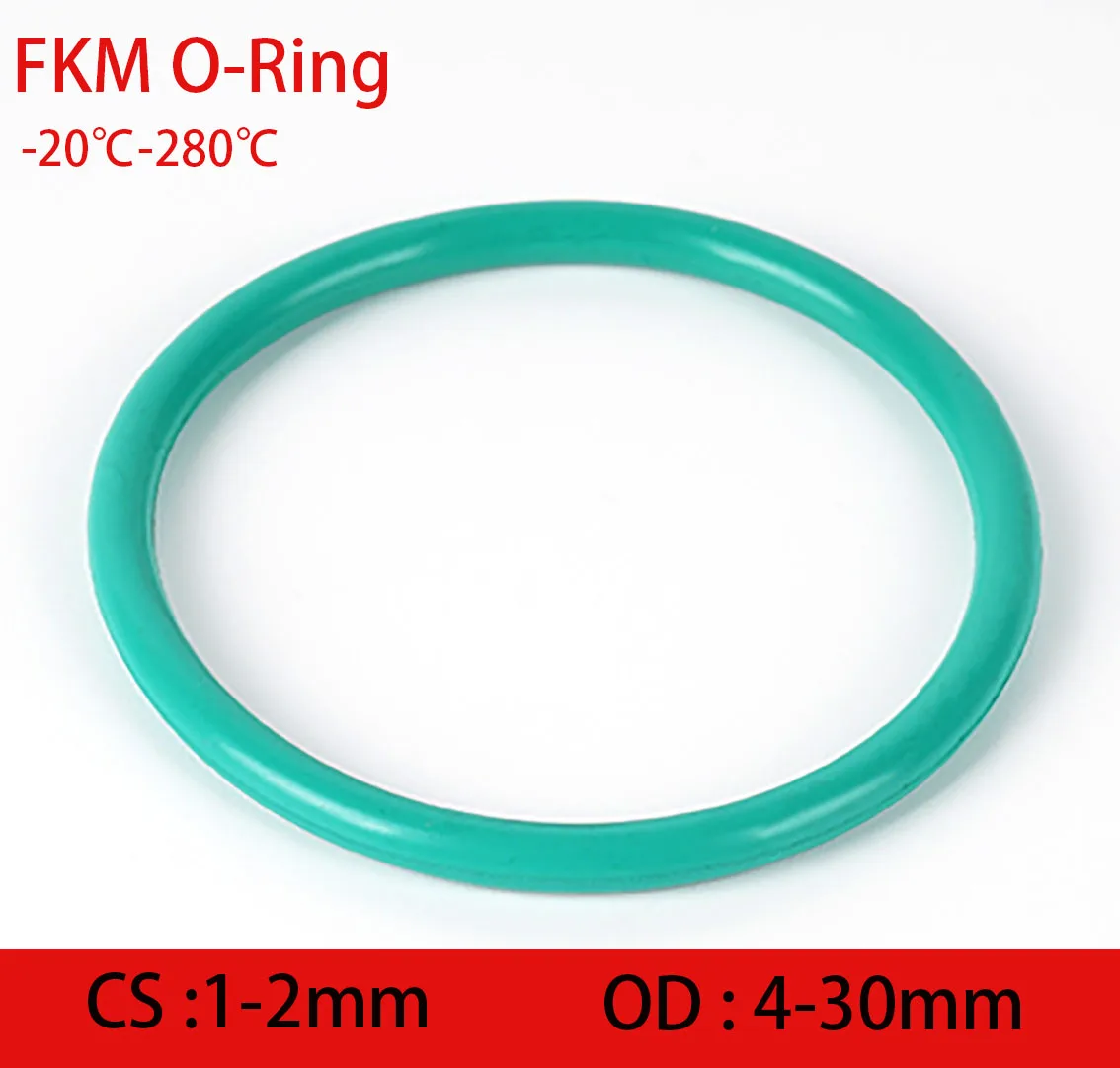 CS 1mm-2mm Green/Brown Fluorine Rubber O-Ring OD 4-30mm FKM O-Rings Sealing Gasket Oil Resistant Acid & Alkali Resistant