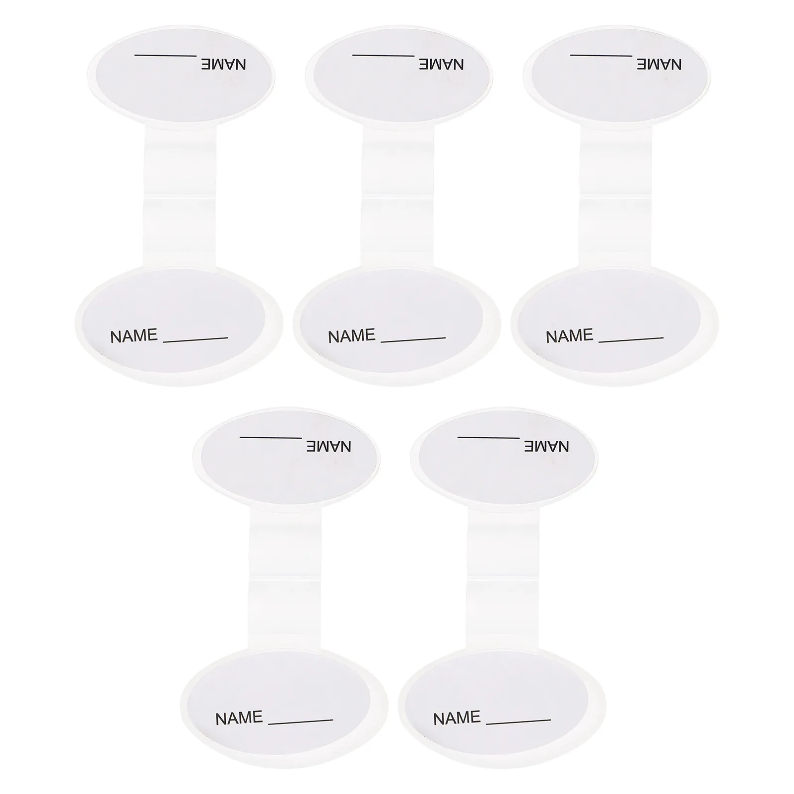

5Pcs Stethoscope Name Tags Oval Plastic Dual-Sided Id Clips Lightweight Detachable Identification Plates Stethoscope