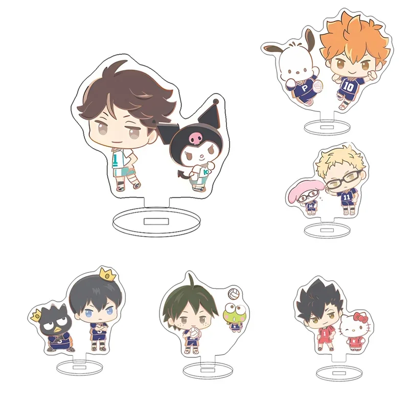 Haikyuu Kuromi Hello Kitty Jointly Signed Anime 10Cm Acrylic Stand Model Plate Keychain Jewelry Desk Decoration Gift Cartoon