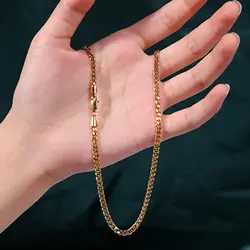 Shevalues Stainless Steel Necklace 14K Gold Plated Jewelry for Women Neck Chain Man Couple Necklace Fashion Aesthetic Decoration