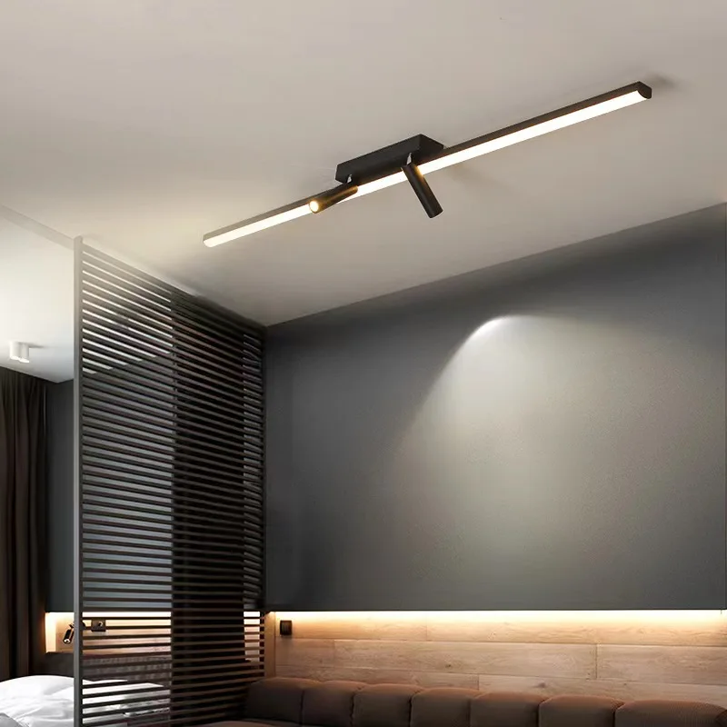 Luces de techo de pista Led modernas con focos, luz minimalista para dormitorio, vestíbulo, comedor, pasillo, lámparas de tira larga