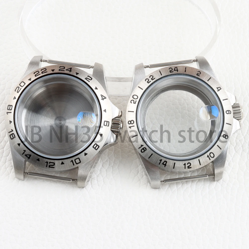 

39mm Watch Case Silver Solid 316L Stainless Steel Sapphire Glass for Explorer Seiko NH34 NH35 NH36 NH38 Movement 28.5mm Dial