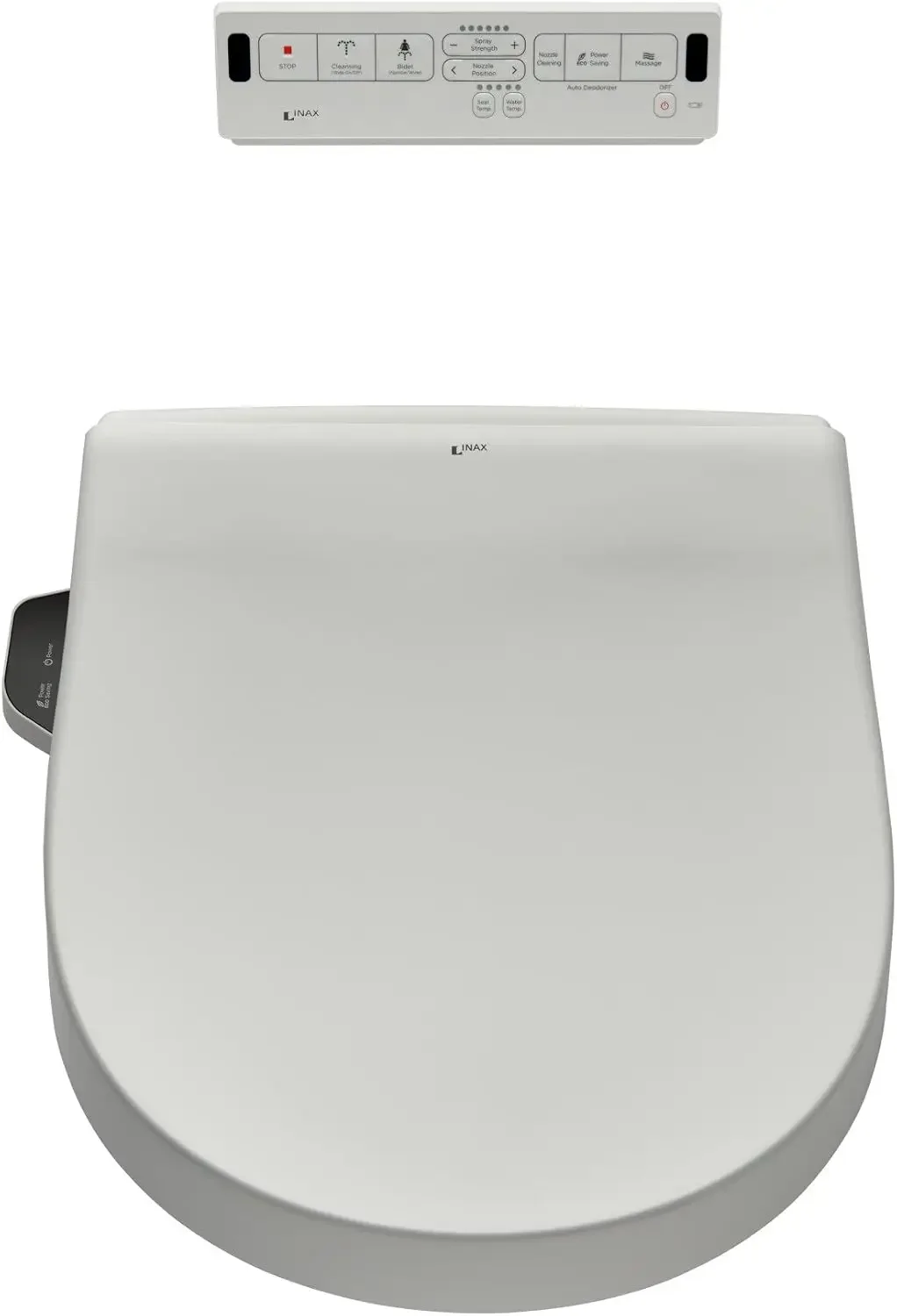 8012A70GRC-415 INAX Heated Shower Toilet Bidet Seat with Remote Control + Dual Nozzle, White
