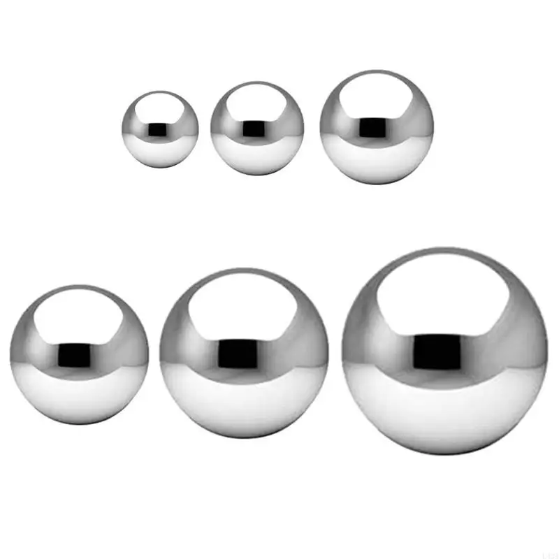L43A 5 Pcs Stainless Steel Gazing Balls Mirror Polished Hollow Ball Reflective Garden Sphere Floating Pond Balls