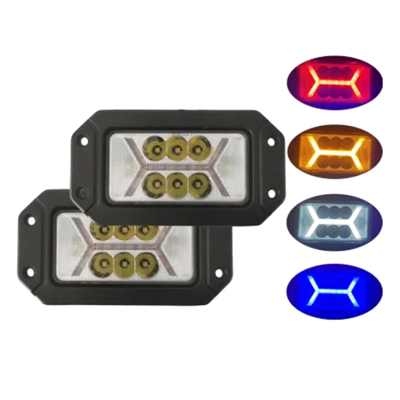 Work Lights Rectangular With Daytime Running Lights Front Bar LED Spotlights Fog Lights Signal Lights Auto