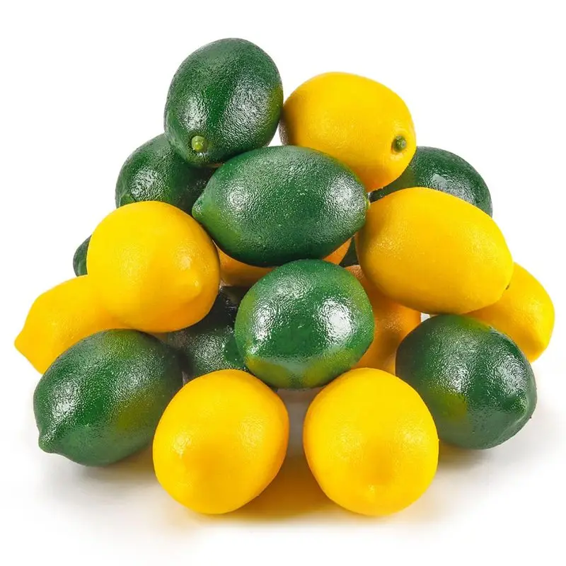 AEF4-20Pcs Artificial Fruits Lemons Foam Artificial Lemon For Home Kitchen Festival Party Decoration Wedding Centerpiece Décor