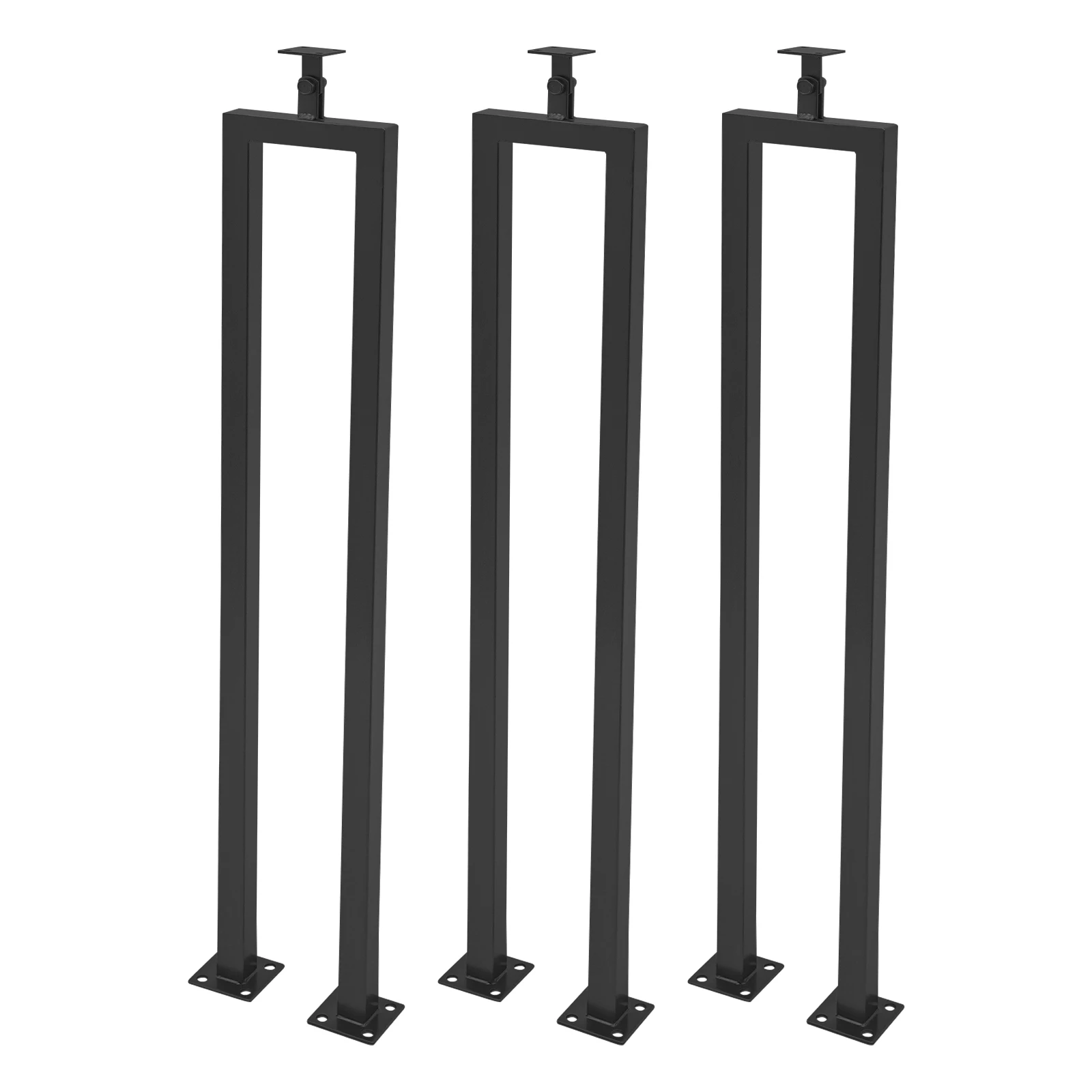 High-Safety Metal Stair Railing Set, Carbon Steel, 3-Piece U-Shaped Balusters, Rust-Resistant, Easy DIY Installation