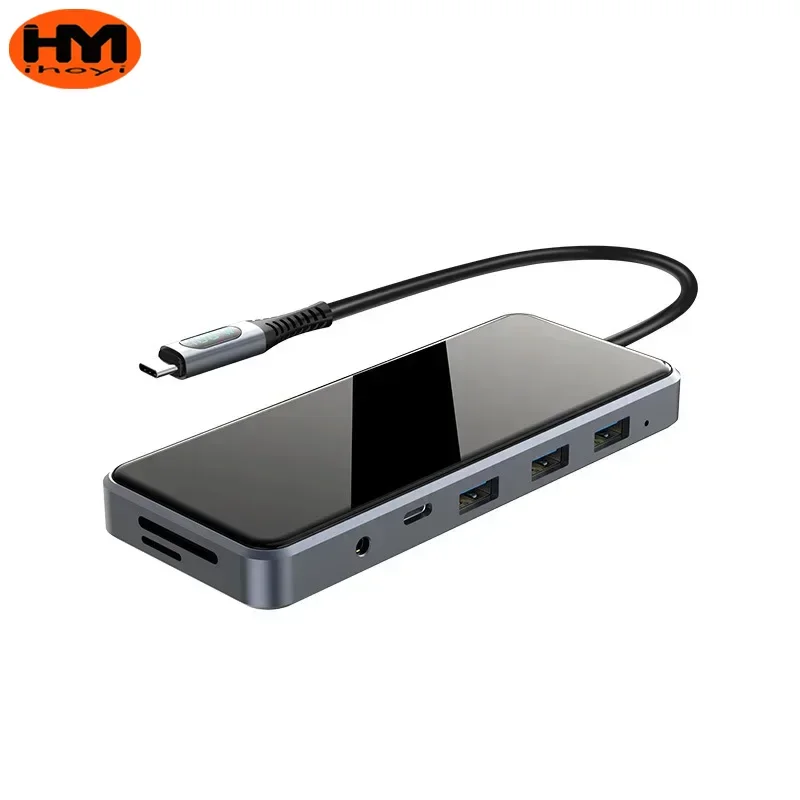 Type-C HUB USB 3.0 Splitter With Network Port expansion Dock Computer Converter Hub With Digital Display Docking Station