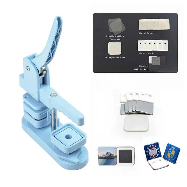 Blue 50mm Square Magnet Making Machine Plastic Machine With 100 Sets Fridge Making Materials