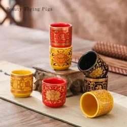 3pcs/set Ceramics Water Supply Cup Goblet Buddhist Temple Supplies Temple Sacrifice Home Decoration Pray for Auspiciousness