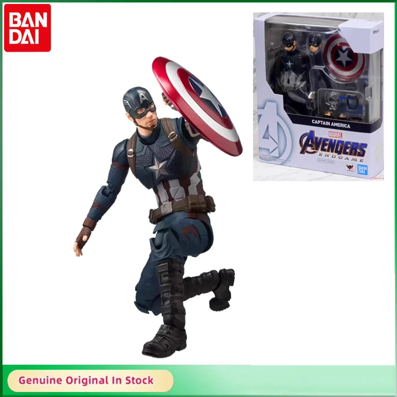 Bandai Original SHFiguarts MARVEL The Avengers ENDGAMA CAPTAIN AMERICA Action Figure Active Joints Model Hobbies CollectibleGift