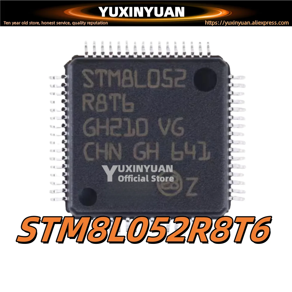 2PCs/Lot New  STM8L052R8T6 STM8L052C6T6 STM8L051F3P6 STM8L050J3M3 8-bit MCU Microcontrollers QFP Chips Wholesale