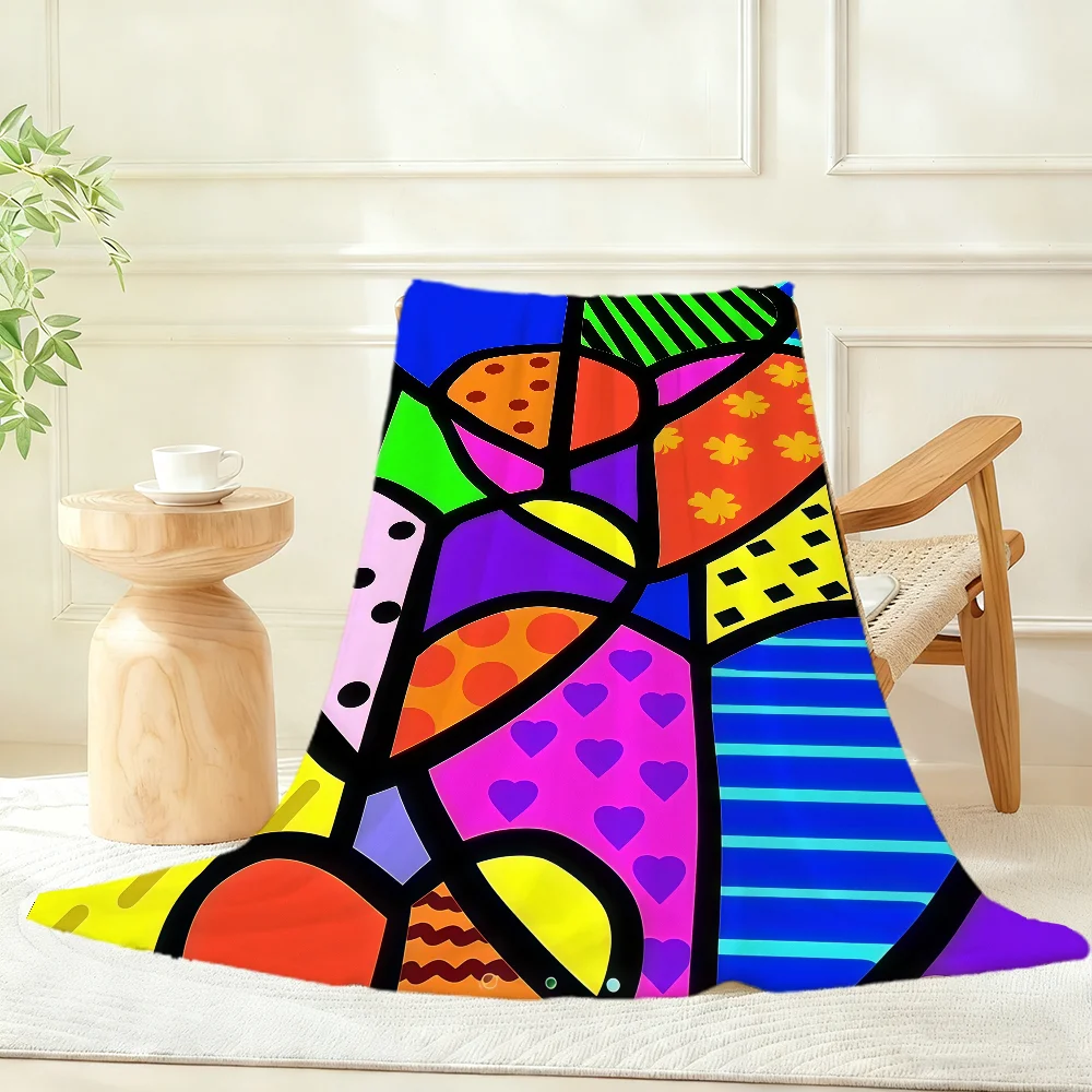Artist R-Romero B-Britto Blanket Throw Super Cosy Plush Living Room Sofa Couch Childish Birthday Gifts