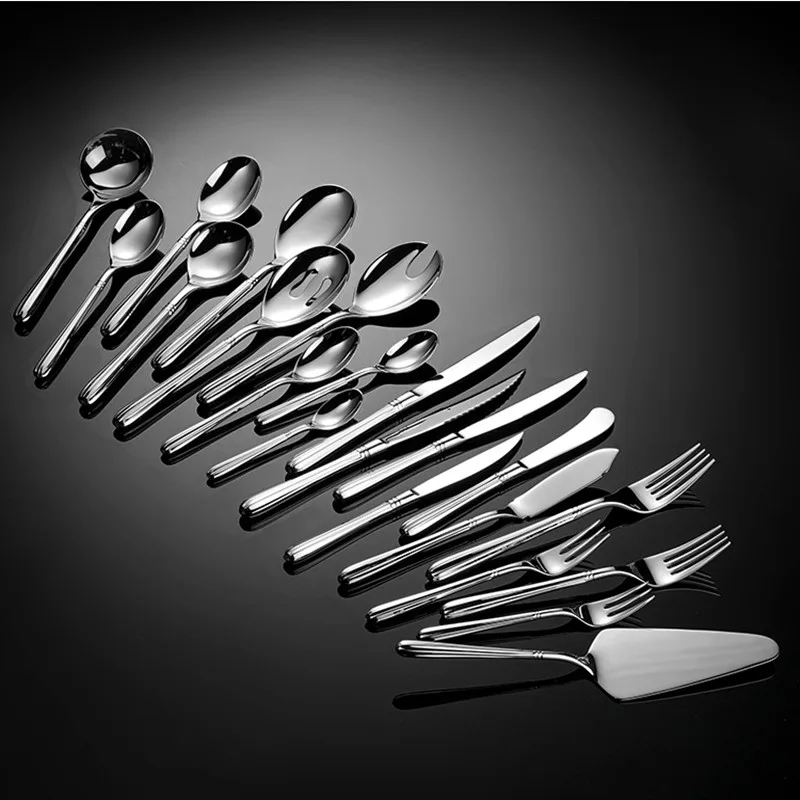 1 Buah Set Peralatan Makan Lengkap Baja Tahan Karat 304 Perancis Mewah Bentuk Melon Garpu Makanan Penutup Sendok Kopi Pisau untuk Dapur