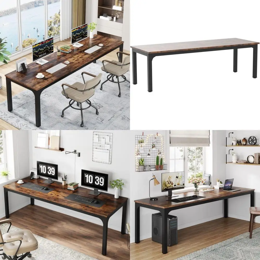 Extra Long 78.7 Inch 2 Person Computer Desk - Double Workstation for Home Office Efficiency
