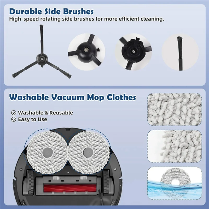 

A66Z Accessories Kit For Roborock Q Revo Pro / Q Revo Maxv / Q Revo S Vacuum Cleaner Accessories Main Brush Filters Mop Dust Bag
